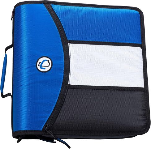 حافظة ملفات بسحاب من Case-it The Mighty Zip Tab - حلقات على شكل حرف O مقاس 3 بوصات - مجلد ملفات ممتد بخمسة ألوان - جيوب متعددة - سعة 600 ورقة - تأتي مع حزام كتف - أسود D-146 in Kuwait