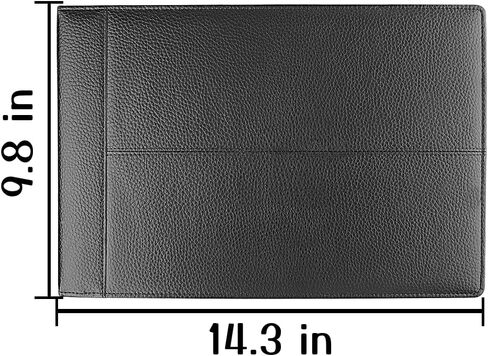 Antner 7 Ring Business Checkbook Binder for Business Checks, 600 Checks Capacity, PU Leather Check Binder with Zipper Pouch, Executive Check Book Binder Holder Portfolio for 9 x 13" Sheets, Black in Saudi Arabia