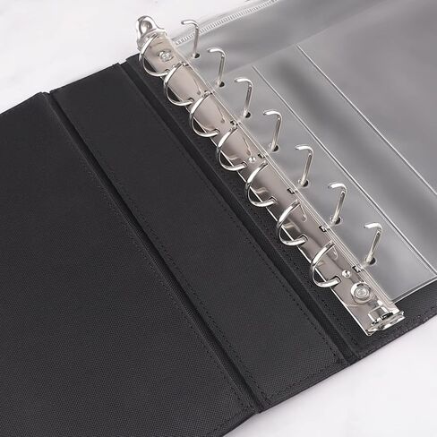 Antner 7 Ring Business Checkbook Binder for Business Checks, 600 Checks Capacity, PU Leather Check Binder with Zipper Pouch, Executive Check Book Binder Holder Portfolio for 9 x 13" Sheets, Black in Saudi Arabia