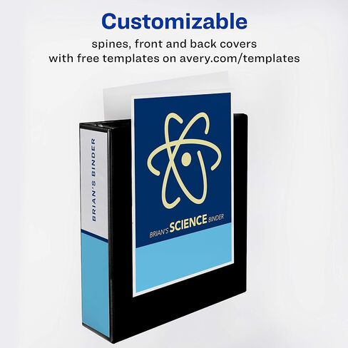 Avery Heavy-Duty View 3 Ring Binder, 3 Inch One Touch EZD Rings, 3.5 Inch Spine, 1 Black Binder (79693) in Saudi Arabia