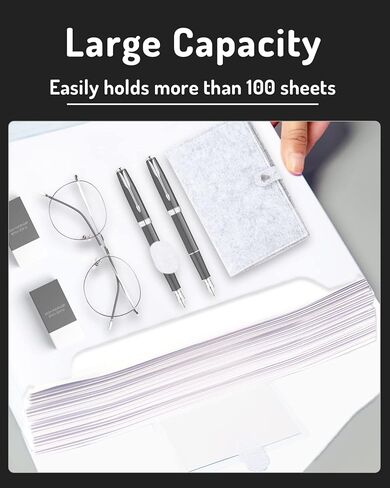جيب Forvencer Binder، 10 عبوات من الجيب المصنوع من البوليستر ثقيل الوزن مع إغلاق بخطاف وحلقة، تحميل جانبي لمجلدات المجلدات، 3 جيب للحلقات، حجم الحروف، شفاف in Kuwait