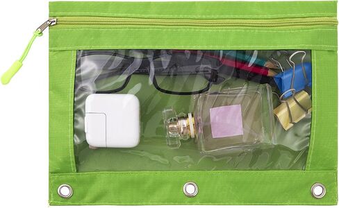 DoDoMagxanadu Binder Pencil Pouch with Zipper Pulls, Pencil Case with Rivet Enforced 3 Ring, 10 Pack 5 Colors in Saudi Arabia