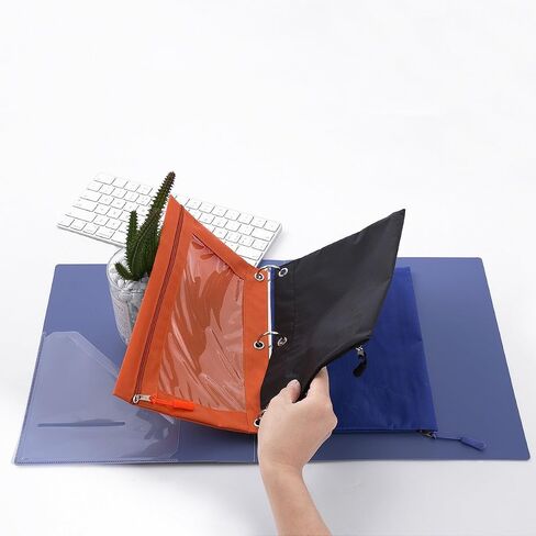 DoDoMagxanadu Binder Pencil Pouch with Zipper Pulls, Pencil Case with Rivet Enforced 3 Ring, 10 Pack 5 Colors in Saudi Arabia