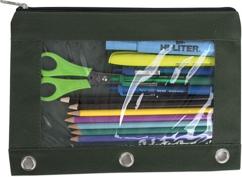 Trail maker 24 Pack Clear Pencil Pouch for 3 Ring Binder Bulk Pencil Pouch Bags for Binder with See Through Window and Zipper | Pencil Pouch Bundle for School, Office, Budgets in Saudi Arabia