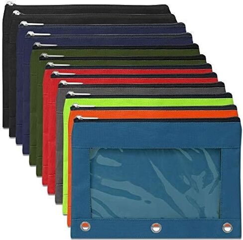 Trail maker 24 Pack Clear Pencil Pouch for 3 Ring Binder Bulk Pencil Pouch Bags for Binder with See Through Window and Zipper | Pencil Pouch Bundle for School, Office, Budgets in Saudi Arabia