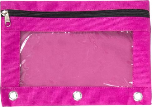 Trail maker 24 Pack Clear Pencil Pouch for 3 Ring Binder Bulk Pencil Pouch Bags for Binder with See Through Window and Zipper | Pencil Pouch Bundle for School, Office, Budgets in Saudi Arabia