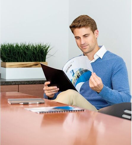 Fellowes Thermal Presentation Covers, 3/8-Inch, Transparent Front, Linen Textured Black Back, 10 per Pack (5256101) in Saudi Arabia