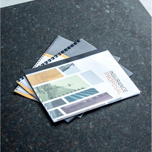 Fellowes Thermal Presentation Covers, 3/8-Inch, Transparent Front, Linen Textured Black Back, 10 per Pack (5256101) in Saudi Arabia