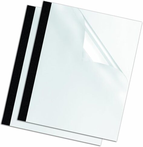 Fellowes Thermal Presentation Covers, 3/8-Inch, Transparent Front, Linen Textured Black Back, 10 per Pack (5256101) in Saudi Arabia