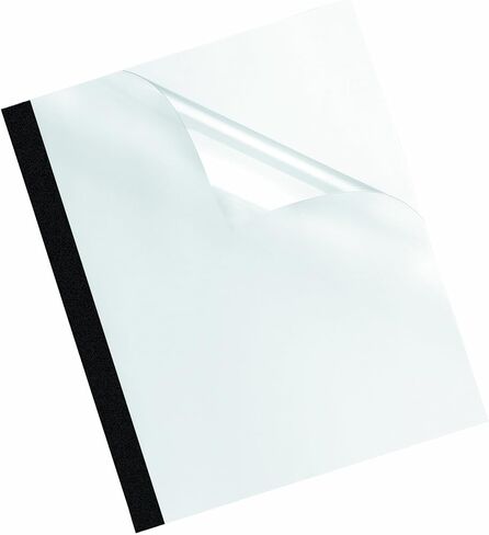 Fellowes Thermal Presentation Covers, 3/8-Inch, Transparent Front, Linen Textured Black Back, 10 per Pack (5256101) in Saudi Arabia