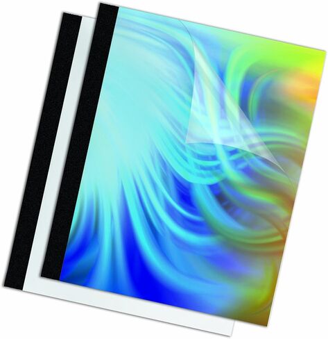 Fellowes Thermal Presentation Covers, 3/8-Inch, Transparent Front, Linen Textured Black Back, 10 per Pack (5256101) in Saudi Arabia