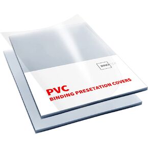 Binditek 200 Pack 8 Mil PVC Clear Binding Covers, 8.5 x 11 Inches, Letter Size, Square Corners, Un-Punched, Office Supplies in Saudi Arabia