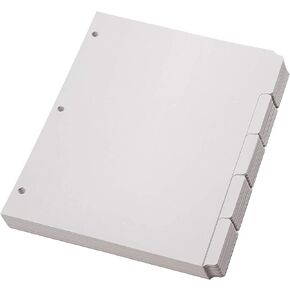 Oxford Blank Write On Binder Dividers, 1/5 Cut Tabs, 3 Hole Punch Dividers in 5 Tab Sets, 100 Dividers, 20 Sets, White (89981) in Saudi Arabia