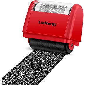 Identity Protection Roller Stamp LioNergy 1.5 Inch Wide Roller Identity Theft Prevention Security Stamp - Black