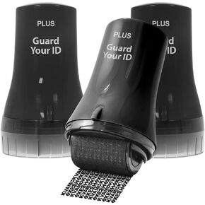 Wide Advanced Confidentiality Roller Stamp by Guard Your ID for Personal Information Concealment, As Seen on TV (3-Pack, Black)