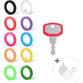 أغطية مفاتيح InterUS أغطية العلامات، 30 قطعة، حلقات غطاء مفتاح كم حلقات تحديد المفاتيح ومعرف الهوية بنظام الترميز المثالي لتحديد مفتاحك بـ 10 ألوان مختلفة in Kuwait