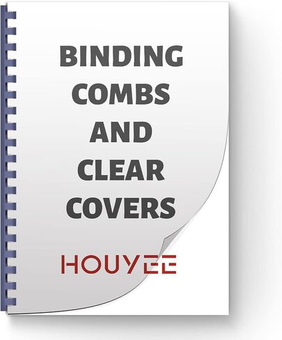 HOUYEE 1/2 Inch Plastic Binding Comb 19 Ring, 90 Sheet Capacity, Letter Size Black Comb Binding Spines (100 Pack) in Saudi Arabia