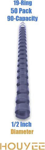 HOUYEE 1/2 Inch Plastic Binding Comb 19 Ring, 90 Sheet Capacity, Letter Size Black Comb Binding Spines (100 Pack) in Saudi Arabia