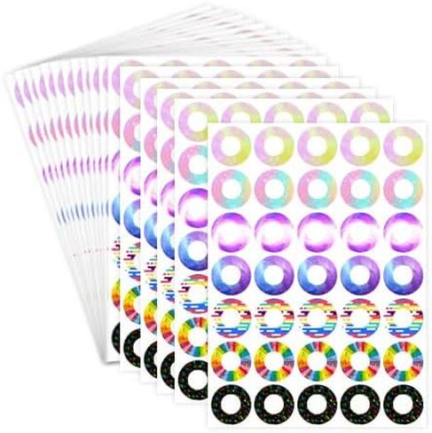 YOUOK Paper Hole Reinforcement Stickers Labels, Colorful Round Binder Page Labels for Repairing Holes and Strengthening Holes,Great for School, Home and Office.(1260 Pcs) in Saudi Arabia