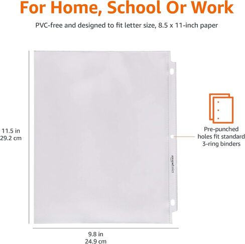 Amazon Basics Sheet Protector, Non-Glare, 100-Pack, 8.5 x 11, Clear in Kuwait