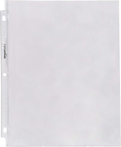 Amazon Basics Clear Sheet Protectors for 3 Ring Binder, 8.5 x 11 Inch,Polypropylene, 100-Pack in Saudi Arabia