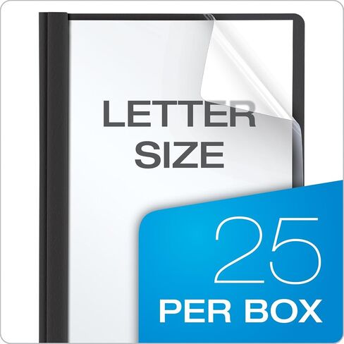 Oxford Clear Front Report Covers, Black, Letter Size, 25 per box (55806EE) in Saudi Arabia