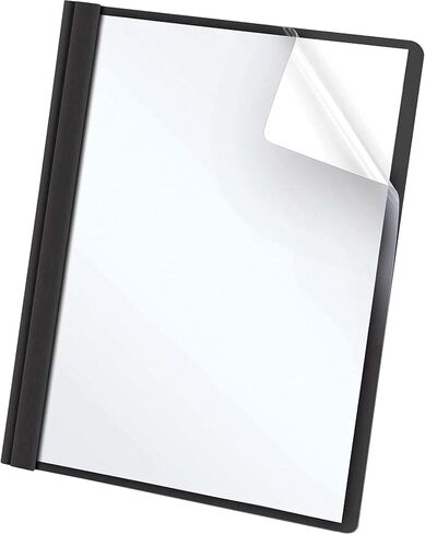 Oxford Clear Front Report Covers, Black, Letter Size, 25 per box (55806EE) in Saudi Arabia