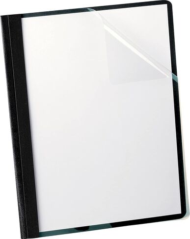 Oxford Clear Front Report Covers, Black, Letter Size, 25 per box (55806EE) in Saudi Arabia
