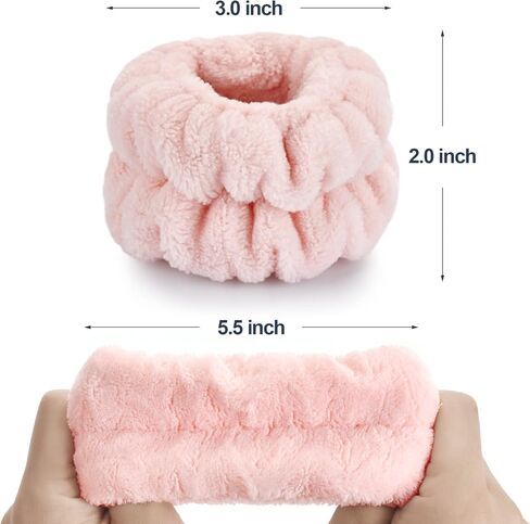 2 Pcs Wrist Towels for Washing Face-Dorbetar, Microfiber Wrist Bands for Washing Face, Spa Wristbands for Washing Face, Fluffy Towel Bands, Arm Bands for Washing Face for Woman Children（Cyan） in Saudi Arabia
