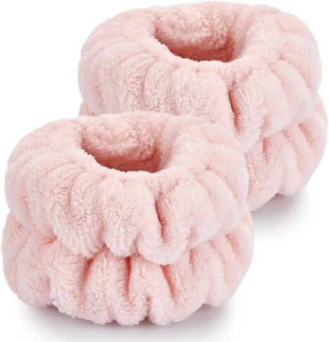 2 Pcs Wrist Towels for Washing Face-Dorbetar, Microfiber Wrist Bands for Washing Face, Spa Wristbands for Washing Face, Fluffy Towel Bands, Arm Bands for Washing Face for Woman Children（Cyan） in Saudi Arabia