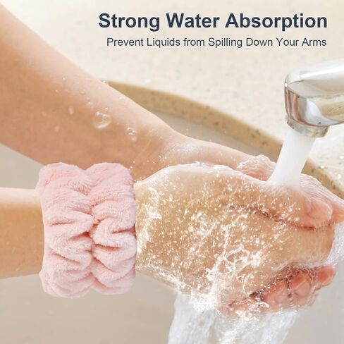 2 Pcs Wrist Towels for Washing Face-Dorbetar, Microfiber Wrist Bands for Washing Face, Spa Wristbands for Washing Face, Fluffy Towel Bands, Arm Bands for Washing Face for Woman Children（Cyan） in Saudi Arabia