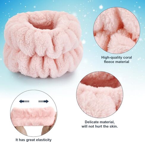 2 Pcs Wrist Towels for Washing Face-Dorbetar, Microfiber Wrist Bands for Washing Face, Spa Wristbands for Washing Face, Fluffy Towel Bands, Arm Bands for Washing Face for Woman Children（Cyan） in Saudi Arabia