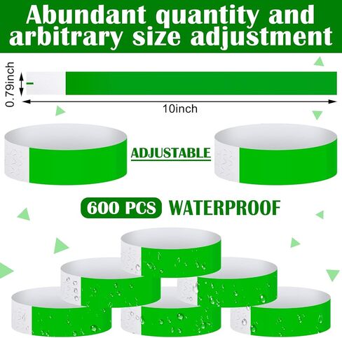 Tudomro 600 Packs Paper Wristbands for Events Neon Party Wristbands Colored Waterproof Paper Club Arm Bands Lightweight Identification for Concert Bar Entrance Admission(Purple) in Kuwait