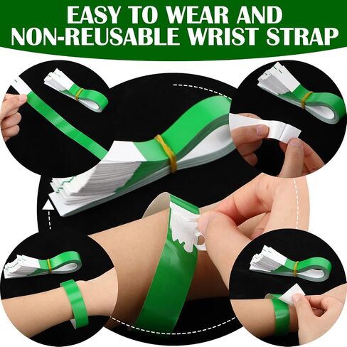 Tudomro 600 Packs Paper Wristbands for Events Neon Party Wristbands Colored Waterproof Paper Club Arm Bands Lightweight Identification for Concert Bar Entrance Admission(Purple) in Kuwait