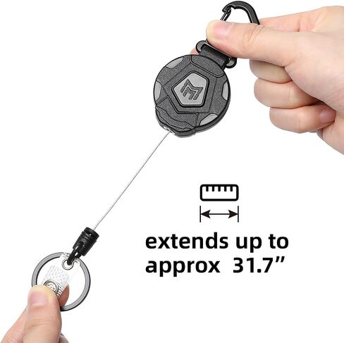 MNGARISTA 2-Pack Retractable Keychain, Heavy Duty Carabiner Badge Holder, Tactical ID Badge Reel with 31.5" Steel Retractable Cord, 8.0 oz in Saudi Arabia