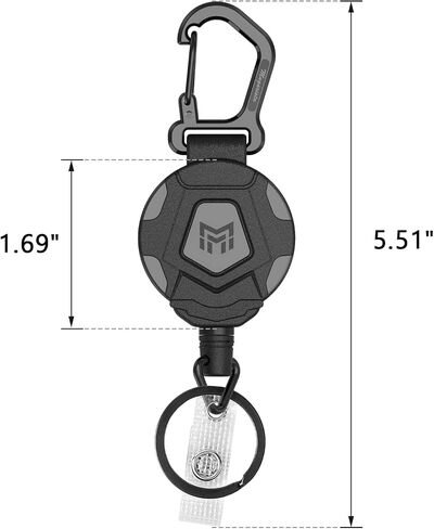 MNGARISTA 2-Pack Retractable Keychain, Heavy Duty Carabiner Badge Holder, Tactical ID Badge Reel with 31.5" Steel Retractable Cord, 8.0 oz in Saudi Arabia