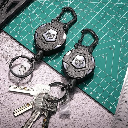 MNGARISTA 2-Pack Retractable Keychain, Heavy Duty Carabiner Badge Holder, Tactical ID Badge Reel with 31.5" Steel Retractable Cord, 8.0 oz in Saudi Arabia
