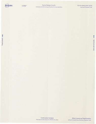 Avery Name Badge Inserts, Print or Write, 2-1/4 Inch x 3-1/2 Inch, 400 Card Stock Refills (5390), White in Kuwait