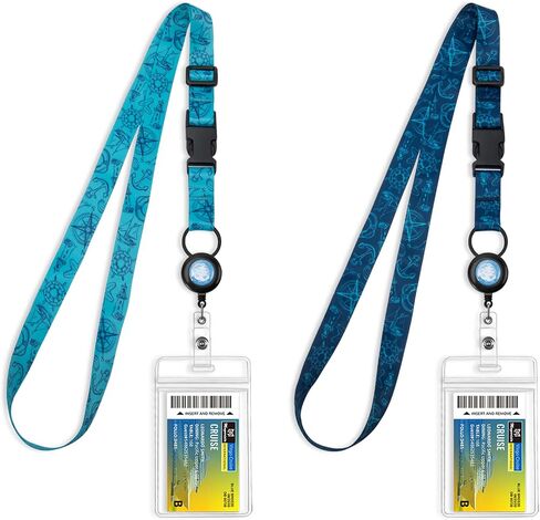 MNGARISTA Cruise Lanyards, Adjustable Lanyard with Retractable Reel, Waterproof ID Badge Holder for All Cruises Ships Key Cards, 2pack in Saudi Arabia