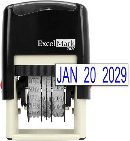 ExcelMark 7820 Self-Inking Rubber Date Stamp – Great for Shipping, Receiving, Expiration and Due Dates (Black Ink) in Saudi Arabia