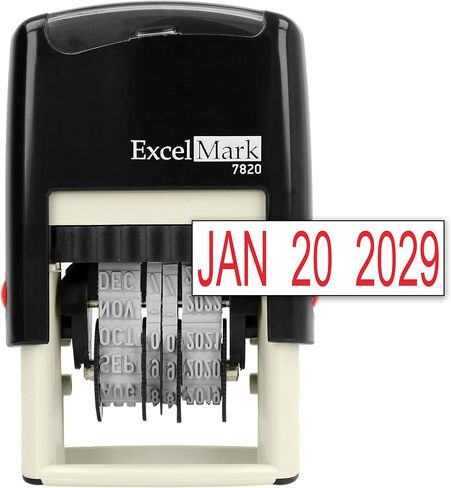 ExcelMark 7820 Self-Inking Rubber Date Stamp – Great for Shipping, Receiving, Expiration and Due Dates (Black Ink) in Saudi Arabia