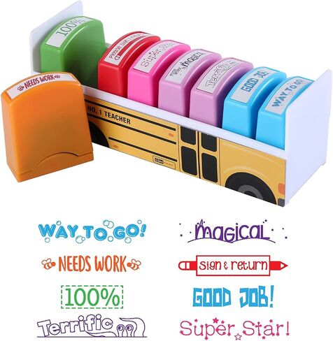 Teacher Stamps - Self Inking Motivational Encouraging and Colorful Set for School Classroom and Homeschool Setting (Set of 8) in Saudi Arabia
