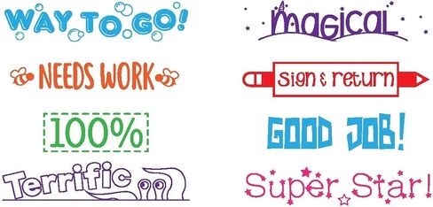 Teacher Stamps - Self Inking Motivational Encouraging and Colorful Set for School Classroom and Homeschool Setting (Set of 8) in Saudi Arabia