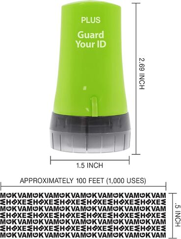 The Original Guard Your ID Advanced 2.0 Roller لحماية سرقة الهوية، ختم أمان سري (عبوة عادية من 3 قطع، ألوان مختلطة: تركواز، أخضر، أبيض) in Kuwait