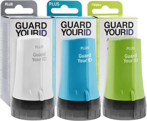 The Original Guard Your ID Advanced 2.0 Roller لحماية سرقة الهوية، ختم أمان سري (عبوة عادية من 3 قطع، ألوان مختلطة: تركواز، أخضر، أبيض) in Kuwait