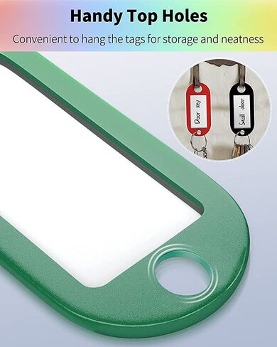 Uniclife 40 Pack Tough Plastic Key Tags with Split Ring Label Window, Assorted Colors in Saudi Arabia