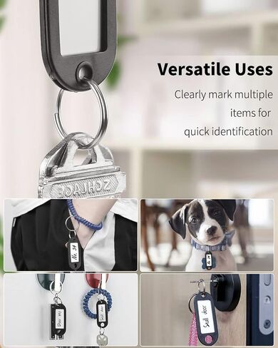 Uniclife 40 Pack Tough Plastic Key Tags with Split Ring Label Window, Assorted Colors in Saudi Arabia