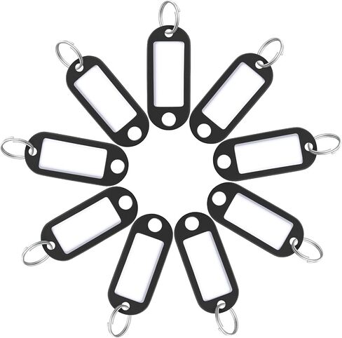 Uniclife 40 Pack Tough Plastic Key Tags with Split Ring Label Window, Assorted Colors in Saudi Arabia