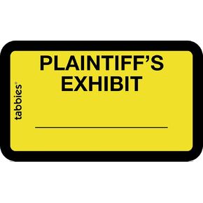 Tabbies Legal Exhibit Labels, Defendant's Exhibit, 1.63 X 1, Blue, 9/Sheet, 28 Sheets/Pack, 252 Labels/Pack
