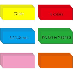ملصقات مغناطيسية قابلة للمسح الجاف للسبورة البيضاء من نايسيداس - ملصقات متعددة الاستخدامات قابلة لاعادة الاستخدام لخزائن الطلاب والثلاجات والمنزل والمكتب والفصول الدراسية (3.2 × 1.2 انش) in Kuwait